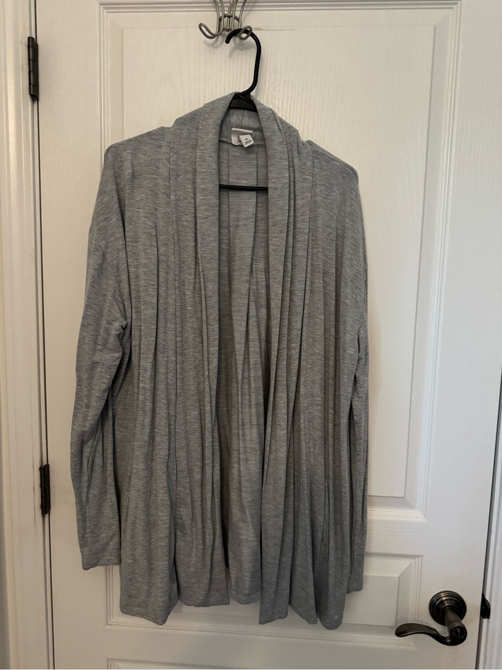 a new day Light Gray Open-Front Draped Cardigan